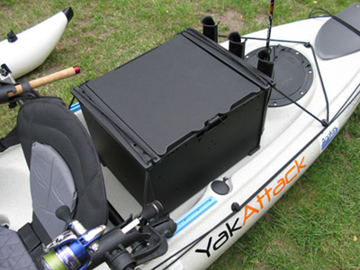 YakAttack BlackPak Kayak Fishing Crate with Rod Holders  Kayak fishing  accessories, Kayak storage, Kayak fishing